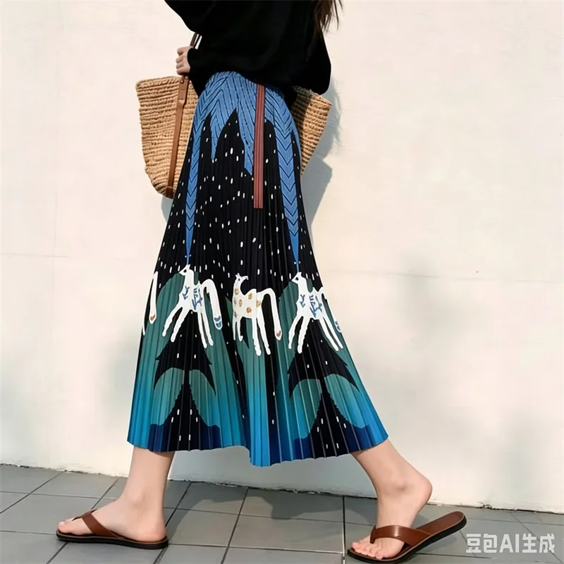 New Fashion and Unique Design Print Pleated Skirt Women's Spring and Summer High Waist Loose Dress art Print Beautiful skirt
New Fashion and Unique Design Print Pleated Skirt Women's Spring and Summer High Waist Loose Dress art Print Beautiful skirt