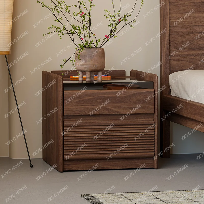 LLNorth black walnut modern medieval bedside table smart charging bedroom drawer cabinet
LLNorth black walnut modern medieval bedside table smart charging bedroom drawer cabinet