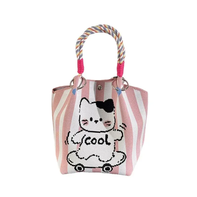 Вязаная сумка-ведро для женщин, милый мультяшный дизайн, большая вместительная сумка-тоут, портативный квадратный кошелек, модный подарок для девочек
Вязаная сумка-ведро для женщин, милый мультяшный дизайн, большая вместительная сумка-тоут, портативный квадратный кошелек, модный подарок для девочек