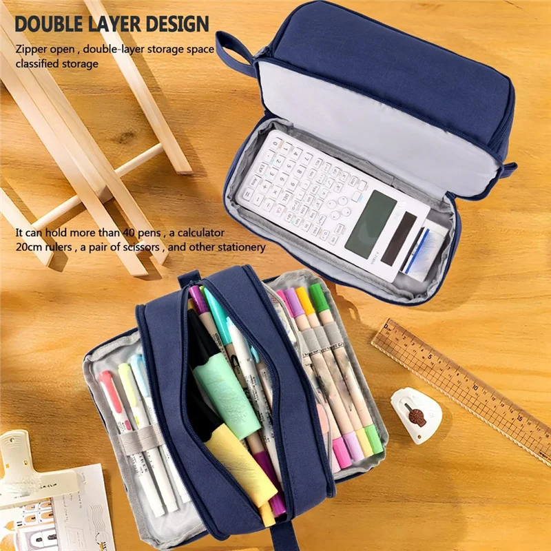 A06RP Large Capacity Pencil Case Pencil Pouch Pen Bag Organized Cute Pen Case for School Stationery and Travel,Navy Blue
A06RP Large Capacity Pencil Case Pencil Pouch Pen Bag Organized Cute Pen Case for School Stationery and Travel,Navy Blue