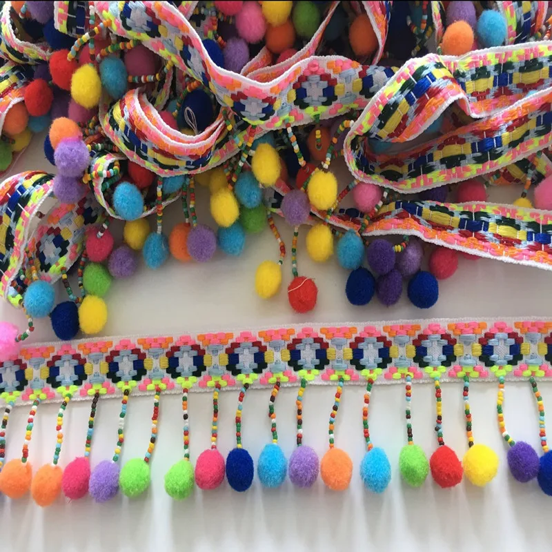 5Yard Beads Tassel Lace Trim Ribbon Colorful Pompom Trim Sewing On Clothes Gift Crafts Accessories Fringe Braid Ribbon Diy 6.2CM
5Yard Beads Tassel Lace Trim Ribbon Colorful Pompom Trim Sewing On Clothes Gift Crafts Accessories Fringe Braid Ribbon Diy 6.2CM