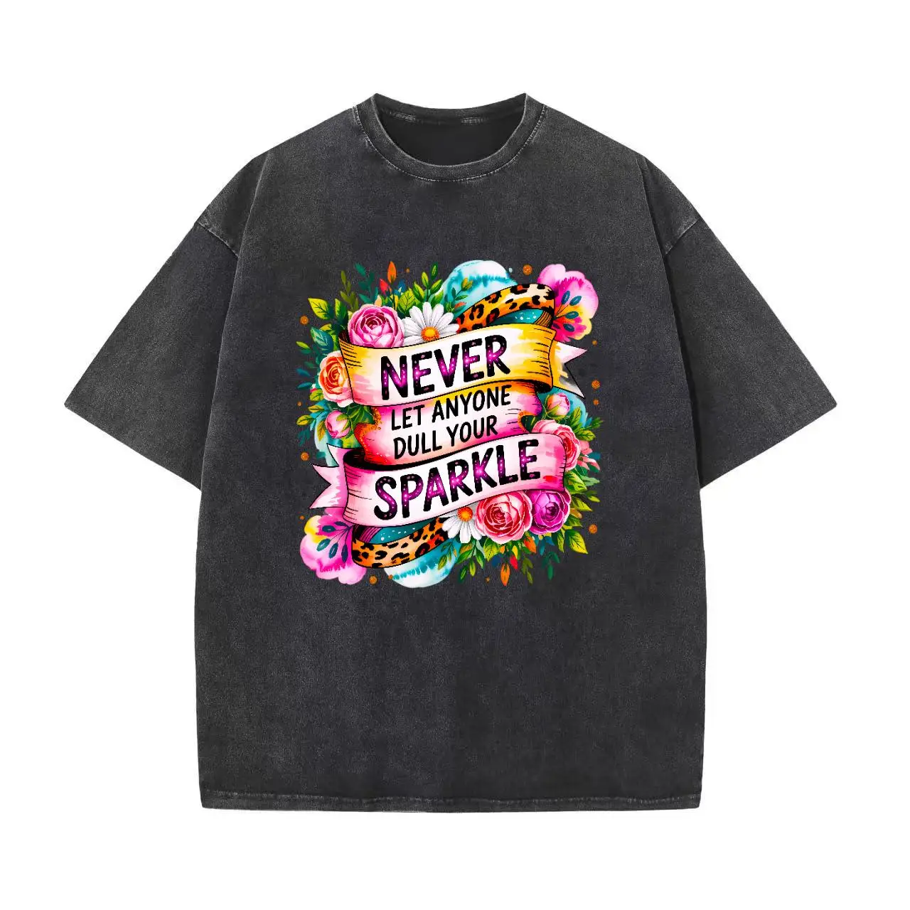 Women's Never Let Anyone Dull Your Sparkle T-shirt Floral Leopard Graphic Tee Inspirational Slogan Top
Women's Never Let Anyone Dull Your Sparkle T-shirt Floral Leopard Graphic Tee Inspirational Slogan Top