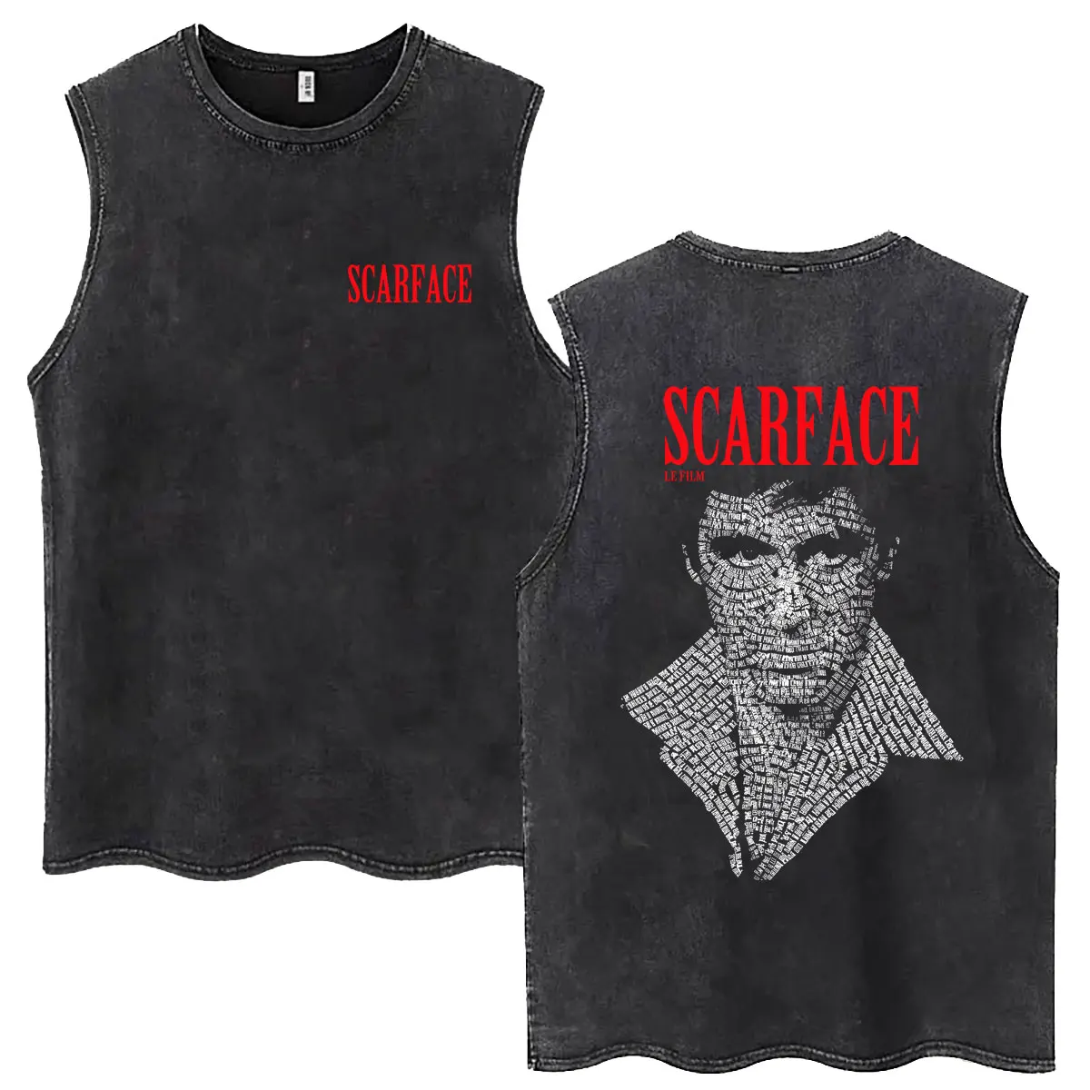 Classic Gangsters Movie Scarface Tony Montana Al Pacino Face Graphic Vintage Washed Tank Tops Men Oversized Sleeveless T-shirts
Classic Gangsters Movie Scarface Tony Montana Al Pacino Face Graphic Vintage Washed Tank Tops Men Oversized Sleeveless T-shirts