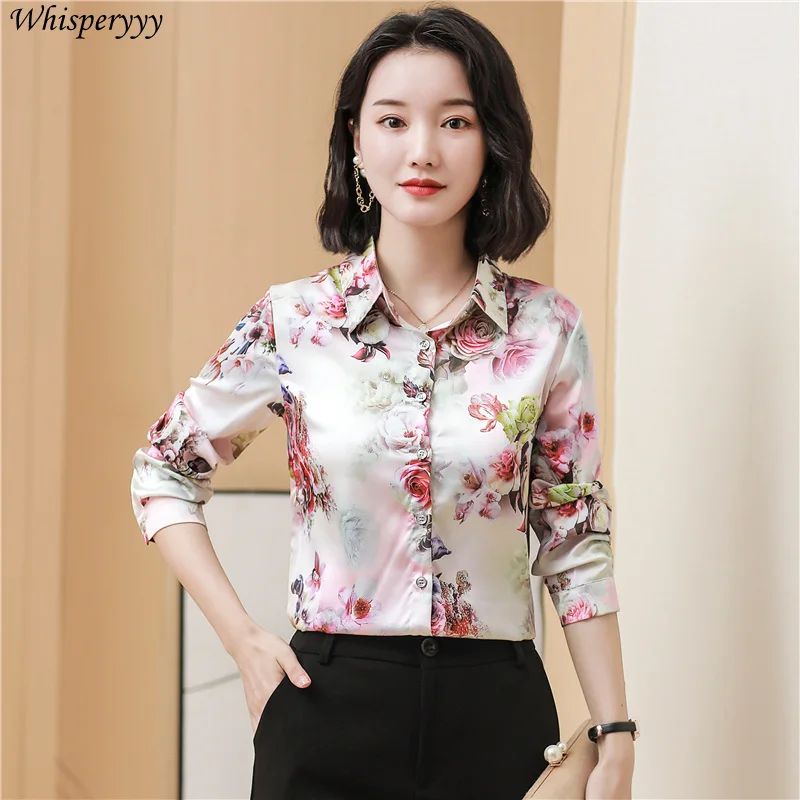 Satin Shirt Floral Tops Women's New Spring Autumn Temperament Shirt Single Breasted Turn-down Collar Long Sleeves Blouse Femme
Satin Shirt Floral Tops Women's New Spring Autumn Temperament Shirt Single Breasted Turn-down Collar Long Sleeves Blouse Femme