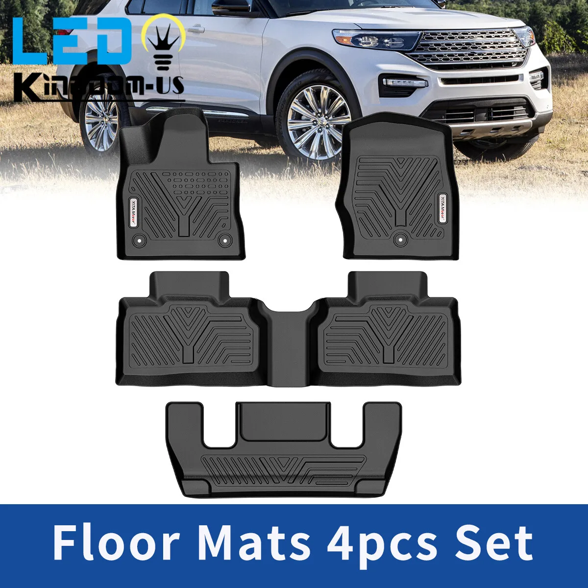 Floor Mats Floor Liners Set for 2020-2026 Ford Explorer 3D TPE All Weather
Floor Mats Floor Liners Set for 2020-2026 Ford Explorer 3D TPE All Weather