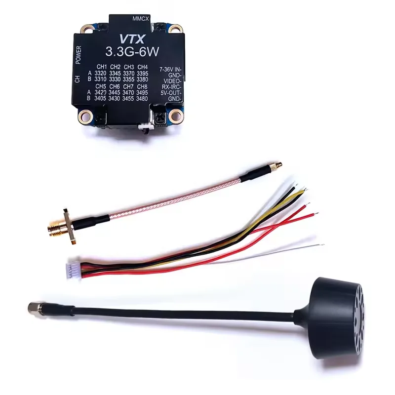 FPV Drone 3.3GHz 6W Video Transmitter VTX for Drones High-Power FPV Racing Drone 16CH Analog Video Transmitter & Receiver
FPV Drone 3.3GHz 6W Video Transmitter VTX for Drones High-Power FPV Racing Drone 16CH Analog Video Transmitter & Receiver