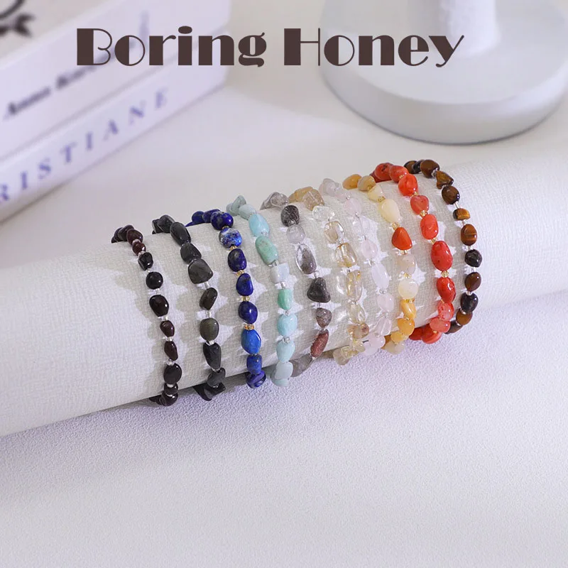 Boring Honey Bracelet Natural Irregular Semi-Precious Agate Crystal Adjustable Handmade Beaded Bracelet Women's Bracelets
Boring Honey Bracelet Natural Irregular Semi-Precious Agate Crystal Adjustable Handmade Beaded Bracelet Women's Bracelets