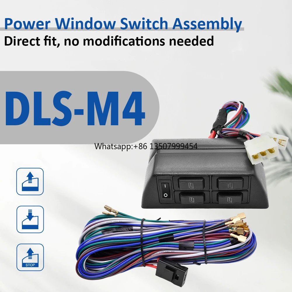 DC12V Universal 4-Door Power Window Switch Kit with Wiring Harness Master & Passenger Switches
DC12V Universal 4-Door Power Window Switch Kit with Wiring Harness Master & Passenger Switches