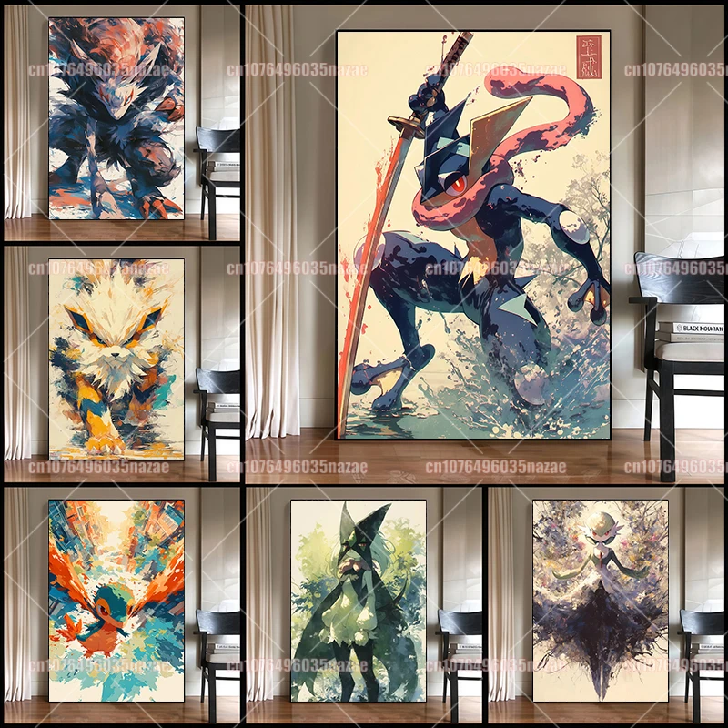 Classic Anime Pokémon Poster Trendy National Style Ink Splash Style High-definition Painting Cafe Bar Room Wall Decoration
Classic Anime Pokémon Poster Trendy National Style Ink Splash Style High-definition Painting Cafe Bar Room Wall Decoration