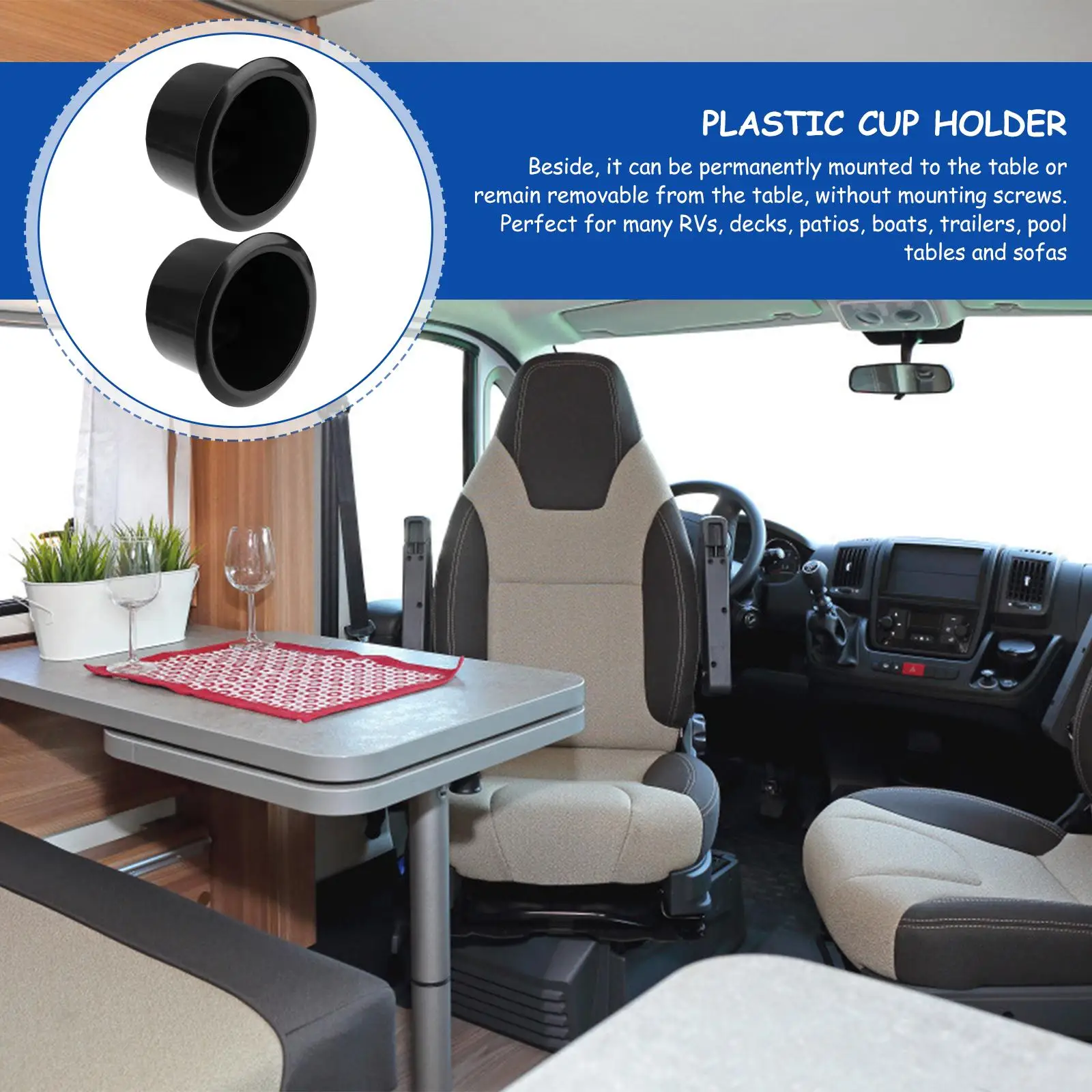 Plastic Cup Holder for Cars RV Boat Game Table Inserts Heavy Duty Black Protect Spills Sturdy Car Accessories Travel Supplies
Plastic Cup Holder for Cars RV Boat Game Table Inserts Heavy Duty Black Protect Spills Sturdy Car Accessories Travel Supplies