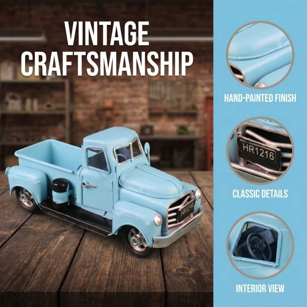 Vintage decor Iron material Car Model Handmade Retro style Iron Craft Blue color Classic design Decor Ornament Art decoration
Vintage decor Iron material Car Model Handmade Retro style Iron Craft Blue color Classic design Decor Ornament Art decoration