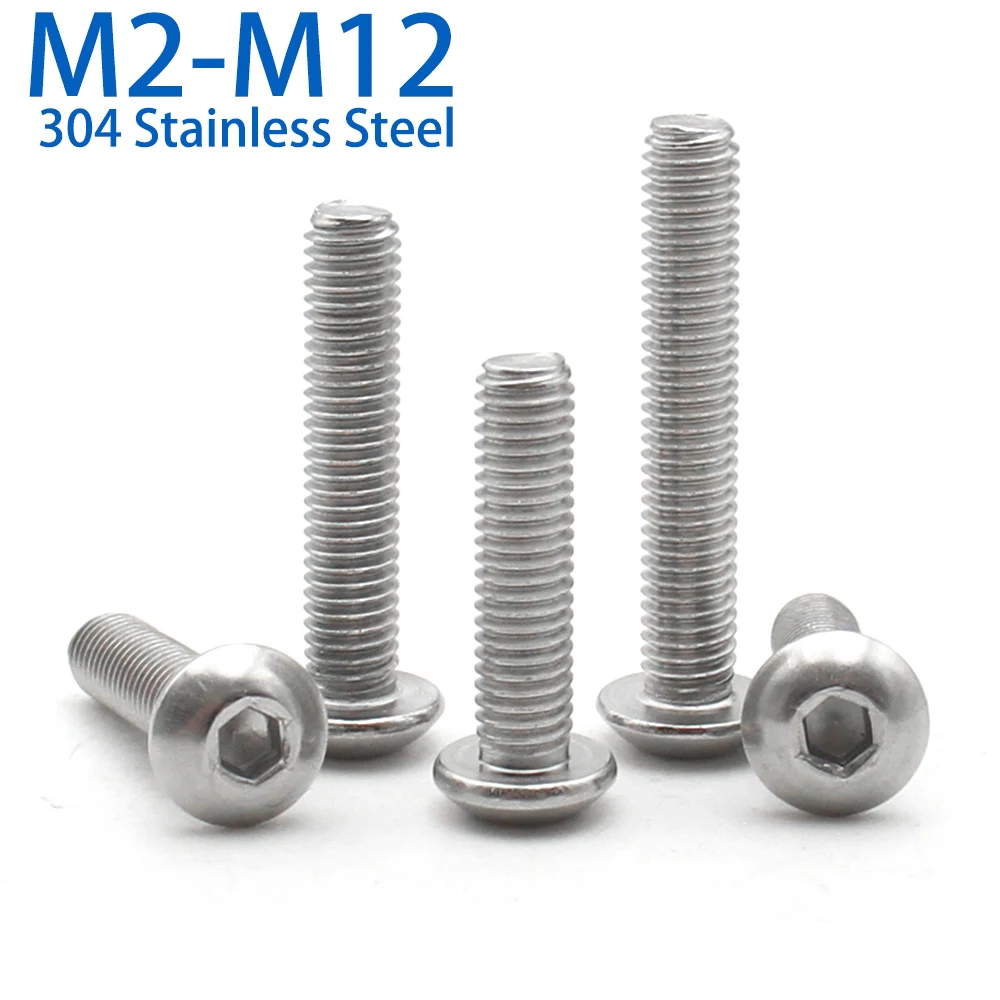 M2 M3 M4 M5 M6 M8 M10 M12 DIN7380 304 Stainless Steel Hex Hexagon Socket Pan Round Head Screw Mushroom Button Head Allen Bolts
M2 M3 M4 M5 M6 M8 M10 M12 DIN7380 304 Stainless Steel Hex Hexagon Socket Pan Round Head Screw Mushroom Button Head Allen Bolts