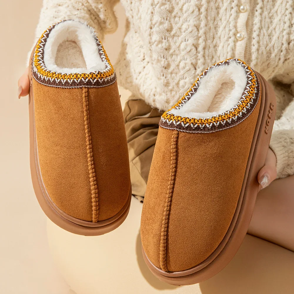 New Winter Women's Casual Cotton Slippers Men's Indoor Warm Fluffy Suede Slippers Lightweight EVA Sole Home Cotton Shoes Couple
New Winter Women's Casual Cotton Slippers Men's Indoor Warm Fluffy Suede Slippers Lightweight EVA Sole Home Cotton Shoes Couple