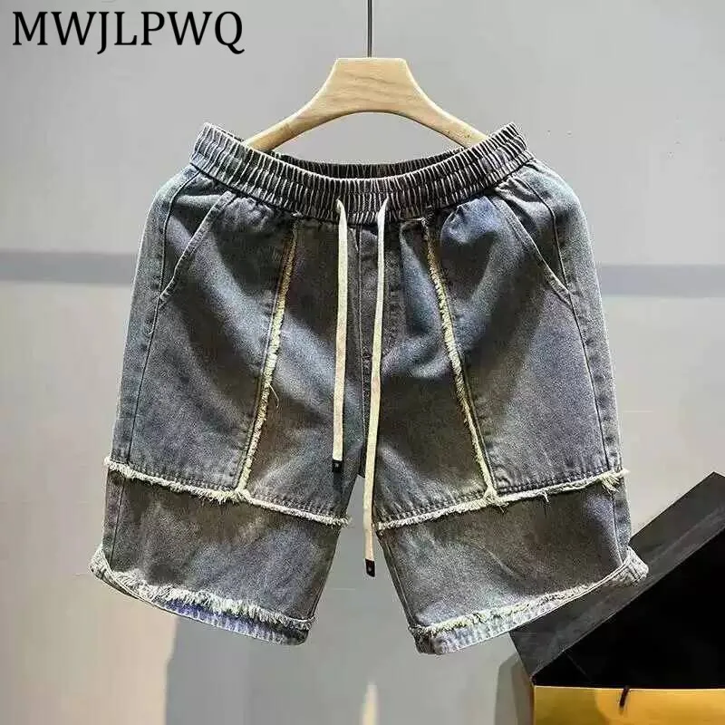 MWJLPWQ Summer New Trendy Frayed Edge Patchwork Denim Shorts For Men American Style Versatile Workwear Loose Casual Pants 16352
MWJLPWQ Summer New Trendy Frayed Edge Patchwork Denim Shorts For Men American Style Versatile Workwear Loose Casual Pants 16352