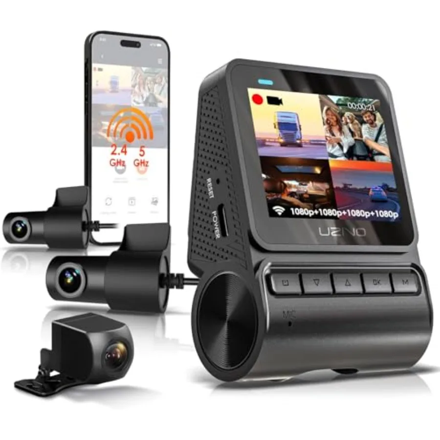 Dash Cam for vehicles, ABS plastic, black, quad-channel 1080p coverage with 170 wide angle, Wi-Fi, 24-hour parking surveillance
Dash Cam for vehicles, ABS plastic, black, quad-channel 1080p coverage with 170 wide angle, Wi-Fi, 24-hour parking surveillance