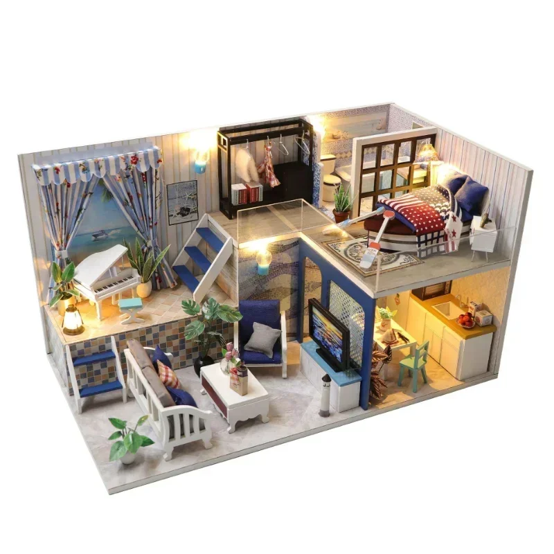 Multi-style 3D DIY Wooden Miniature Apartment Model DIY Assembly Mini Doll House with Furniture Educational Toys for Kids Gift
Multi-style 3D DIY Wooden Miniature Apartment Model DIY Assembly Mini Doll House with Furniture Educational Toys for Kids Gift