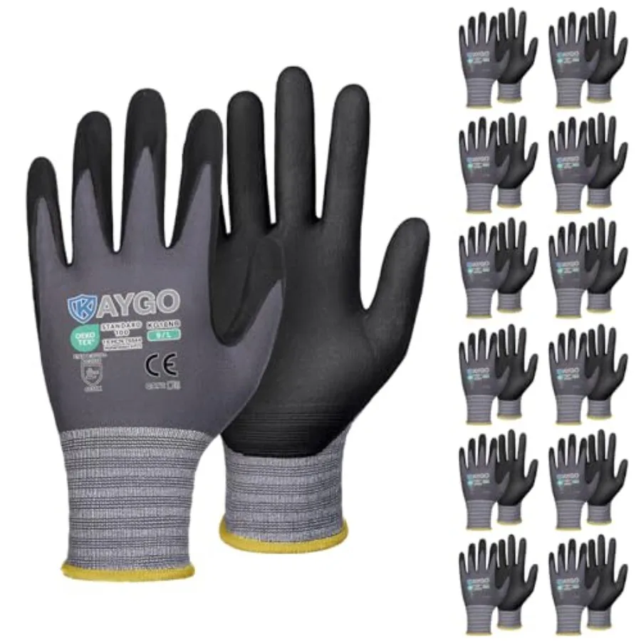 Safety Work Gloves MicroFoam Nitrile Coated, Pairs KG18NB, Seaml Knit Nylon Glove for Men and Women, Ideal for Automotive, Ware
Safety Work Gloves MicroFoam Nitrile Coated, Pairs KG18NB, Seaml Knit Nylon Glove for Men and Women, Ideal for Automotive, Ware
