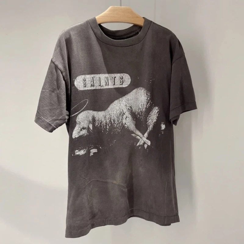 High Quality Saint Charcoal Black Split Print Sheep Lionman Short Sleeve Tee Tops Mens Womens Summer Tee
High Quality Saint Charcoal Black Split Print Sheep Lionman Short Sleeve Tee Tops Mens Womens Summer Tee