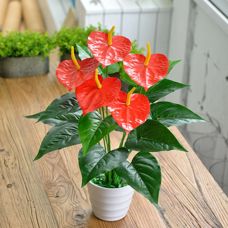 18 Heads Artificial Anthurium Red Green Plastic Plants Home Garden Living Room Bedroom Decoration Fake Plants Home Decor
18 Heads Artificial Anthurium Red Green Plastic Plants Home Garden Living Room Bedroom Decoration Fake Plants Home Decor