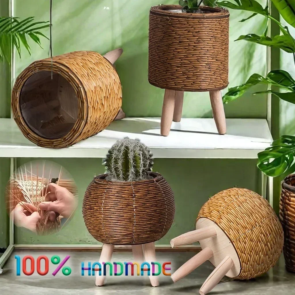 Vintage Rattan Flower Planters Handmade Storage Decorative Basket Household Garden Flower Plant Basket Vine Woven Flower Rack
Vintage Rattan Flower Planters Handmade Storage Decorative Basket Household Garden Flower Plant Basket Vine Woven Flower Rack