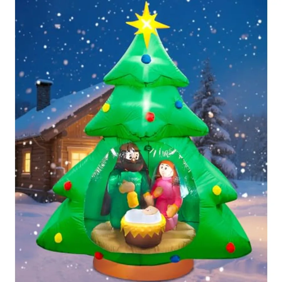 Outdoor inflatable 7ft Christmas tree decoration in white with built-in LED lights for lawn and garden use
Outdoor inflatable 7ft Christmas tree decoration in white with built-in LED lights for lawn and garden use