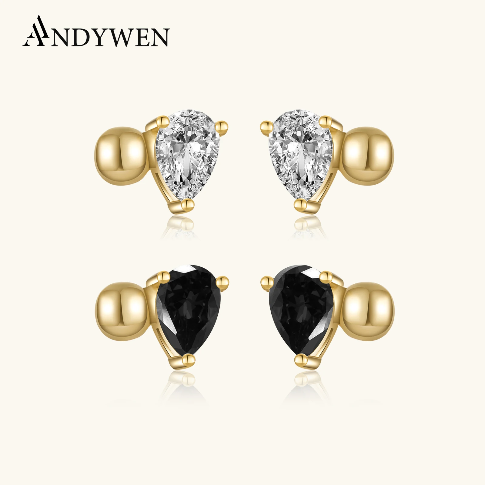ANDYWEN 925 Sterling Silver Gold Beads Ovals Black Zircon Stud Earring Women Piercing 2025 Jewelry Party Rock Punk Jewels
ANDYWEN 925 Sterling Silver Gold Beads Ovals Black Zircon Stud Earring Women Piercing 2025 Jewelry Party Rock Punk Jewels