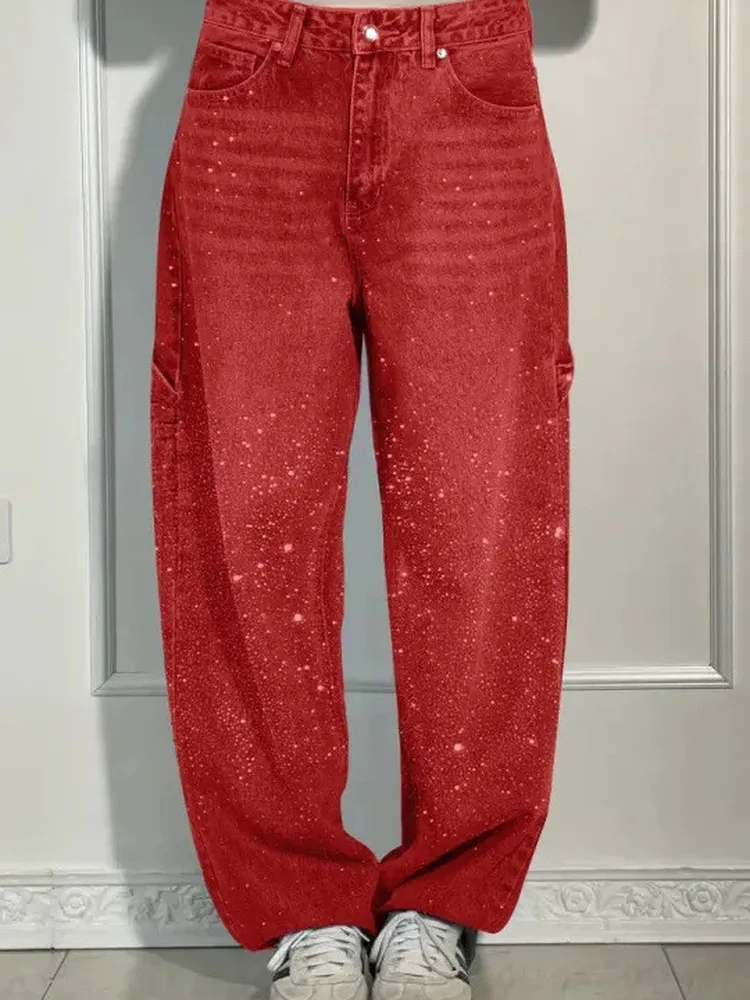 Faionable Women's Jeans 2026 New High Waist Loose Fit Casual Long Pants Sparkling Rhinestone Embellied Denim Ladies Trousers
Faionable Women's Jeans 2026 New High Waist Loose Fit Casual Long Pants Sparkling Rhinestone Embellied Denim Ladies Trousers