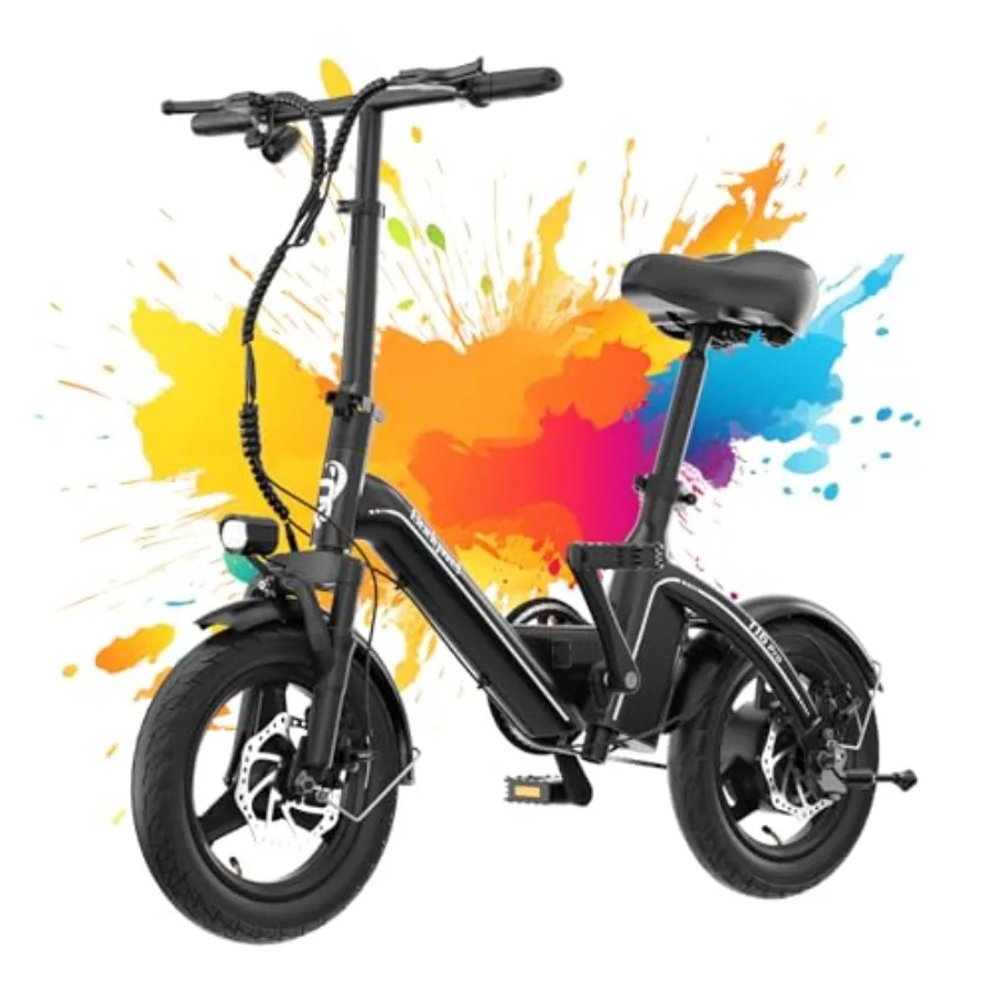 14 Folding Electric Bike for Adults Teens: Aluminum Frame, Matte Black, Compact Design 25-Mile Range for Urban Commuting Beginn
14 Folding Electric Bike for Adults Teens: Aluminum Frame, Matte Black, Compact Design 25-Mile Range for Urban Commuting Beginn