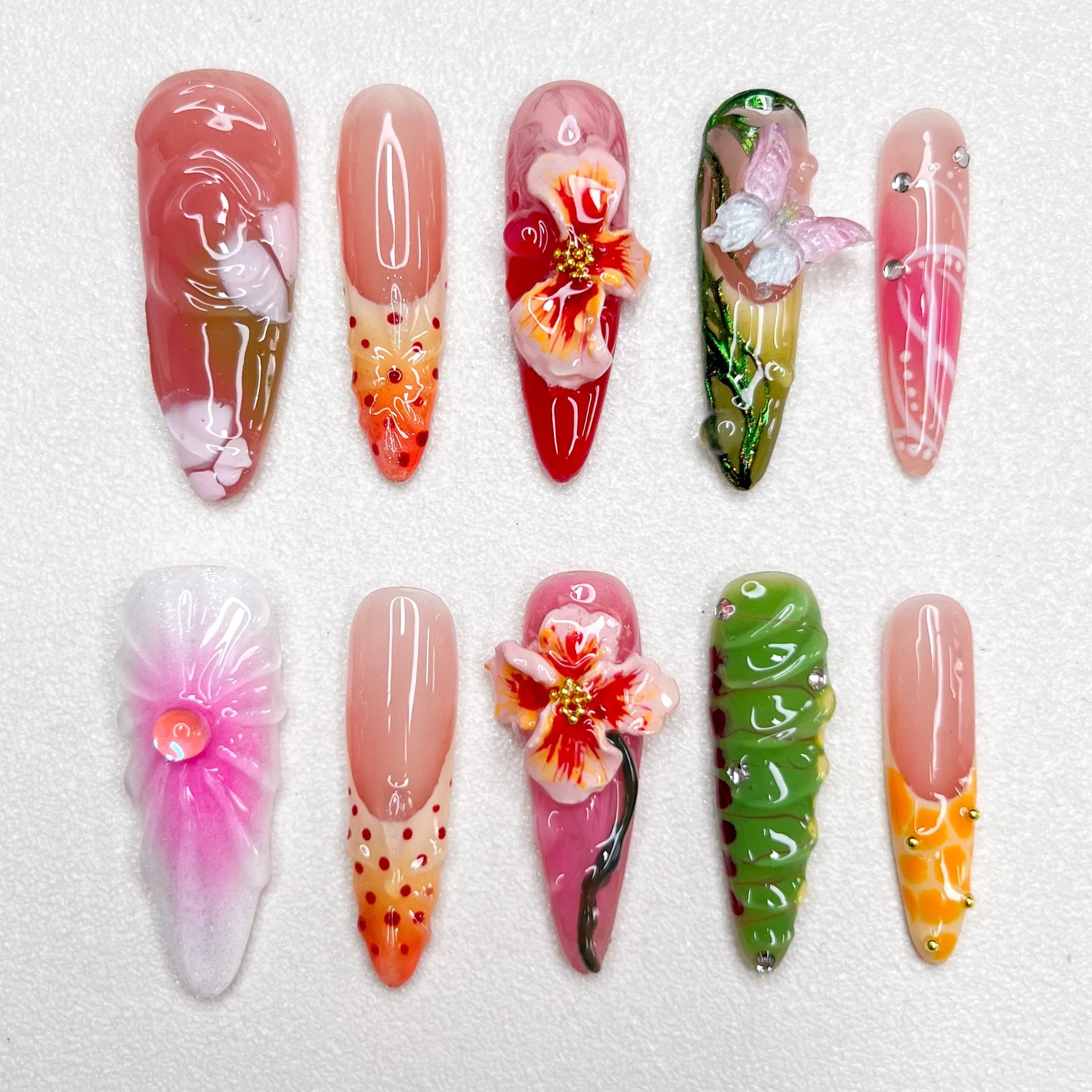 New Heavy Industry Engraving Series Manicure Butterfly Sculpture Design Mandarin Duck Series Press on Nails Manicure Design
New Heavy Industry Engraving Series Manicure Butterfly Sculpture Design Mandarin Duck Series Press on Nails Manicure Design