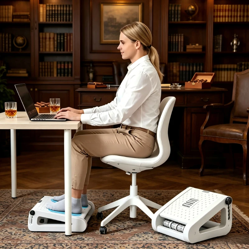 White Ergonomic Triangle Foot Rest, Height Adjustable Under Desk Stool, Non-slip Portable Design for Home and Office
White Ergonomic Triangle Foot Rest, Height Adjustable Under Desk Stool, Non-slip Portable Design for Home and Office