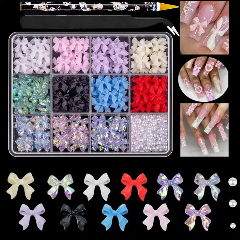 12/15 Grids/Box Mixed Resin Bowknot Nail Charms 3D Colorful Bow Rhinestone Nail Art Decorations DIY Manicure Parts With Tools
12/15 Grids/Box Mixed Resin Bowknot Nail Charms 3D Colorful Bow Rhinestone Nail Art Decorations DIY Manicure Parts With Tools