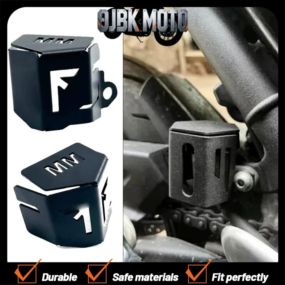 Rear brake pump cover and rear brake fluid reservoir protector for Triumph Speed400 and Scrambler400X modifications.
Rear brake pump cover and rear brake fluid reservoir protector for Triumph Speed400 and Scrambler400X modifications.