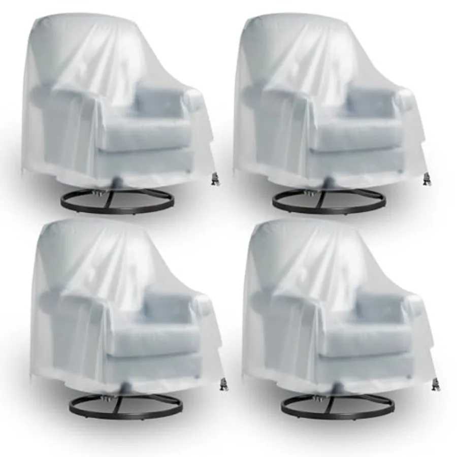 Outdoor Swivel Chair Cover Frosted PVC Heavy Duty Waterproof Tear-Proof Patio Furniture Protector 4-Pack 33" W x 35" D x 38.5"
Outdoor Swivel Chair Cover Frosted PVC Heavy Duty Waterproof Tear-Proof Patio Furniture Protector 4-Pack 33" W x 35" D x 38.5"