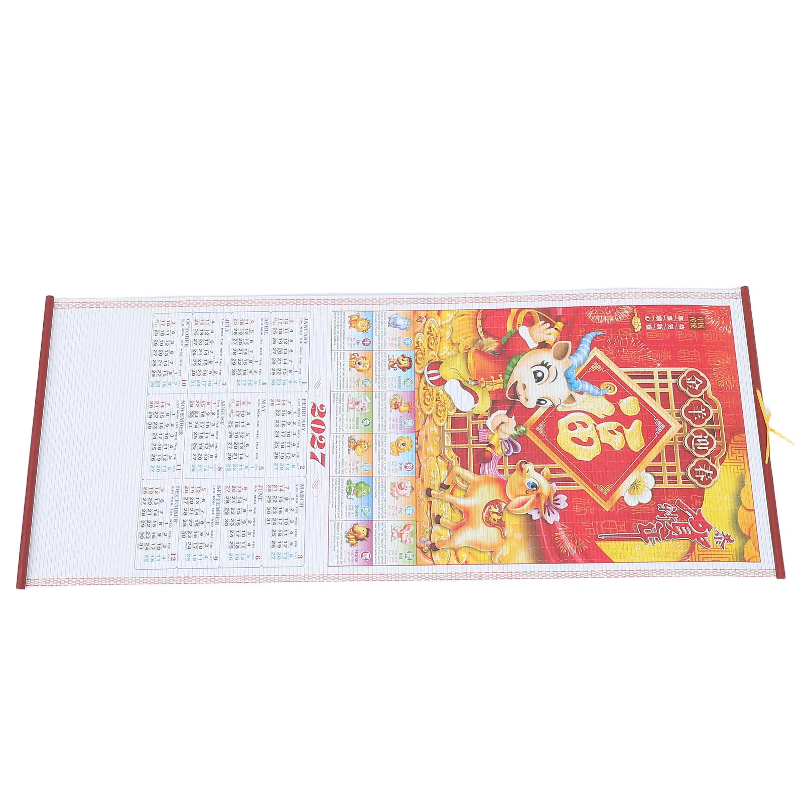 2027 Decorative Wall Calendar Year of The Goat Chinese New Year Hanging Scroll Imitation Rattan Traditional Zodiac Goat Feng
2027 Decorative Wall Calendar Year of The Goat Chinese New Year Hanging Scroll Imitation Rattan Traditional Zodiac Goat Feng