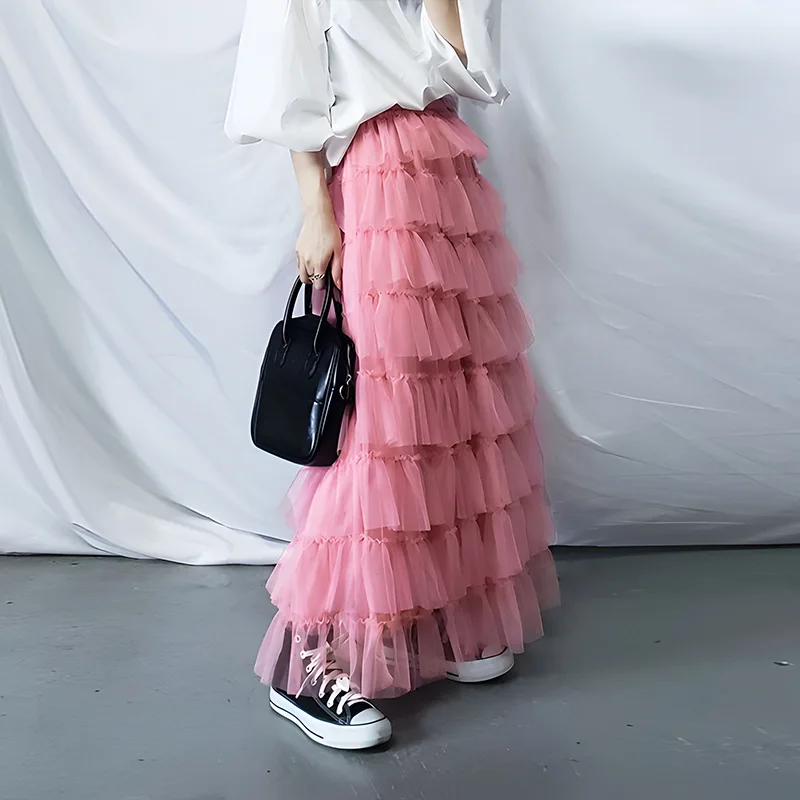 Women's Fashion Pleated Skirt Long A Line Tutu Skirt Ruffle Mesh Vintage Calf Length Chiffon High Waist Ruched Pleated Skirt
Women's Fashion Pleated Skirt Long A Line Tutu Skirt Ruffle Mesh Vintage Calf Length Chiffon High Waist Ruched Pleated Skirt
