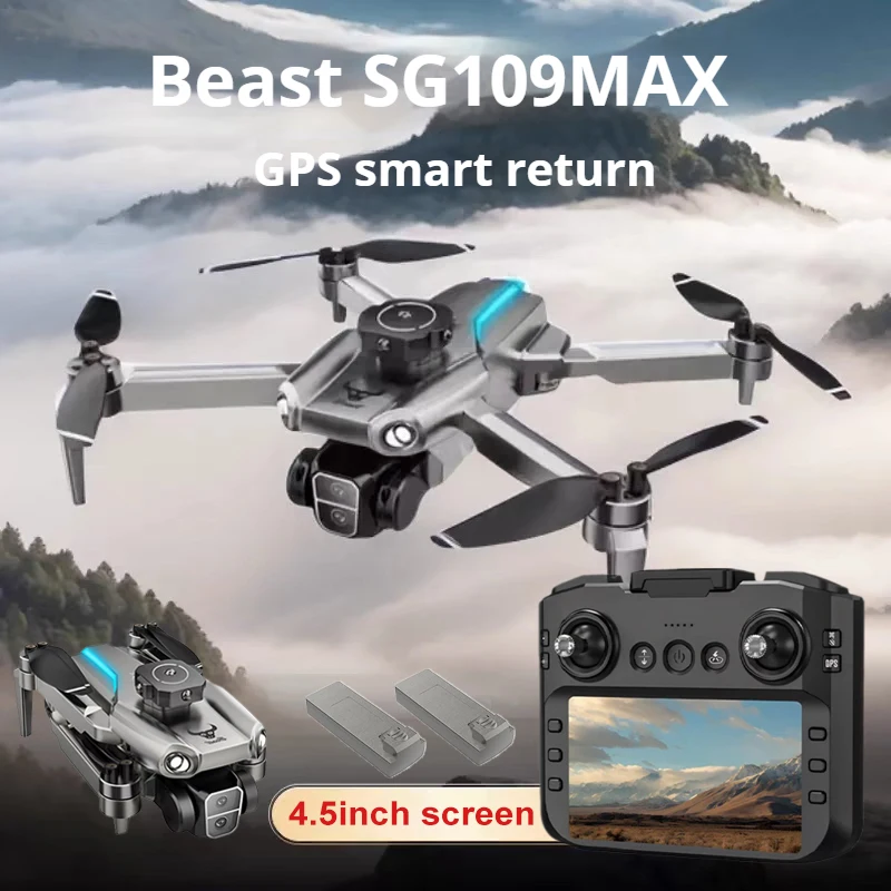 Дрон SG109MAX с GPS 4K HD-камерой, видеовоздушные фотографии для взрослых, начинающих, складной FPV, WIFI, бесщеточный радиоуправляемый квадрокоптер, мини-дрон
Дрон SG109MAX с GPS 4K HD-камерой, видеовоздушные фотографии для взрослых, начинающих, складной FPV, WIFI, бесщеточный радиоуправляемый квадрокоптер, мини-дрон