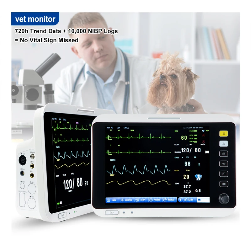 Custom Portable Veterinary Ecg Spo2 Monitoring Equipment Multiparameter Medical Pet Veterinary Monitor
Custom Portable Veterinary Ecg Spo2 Monitoring Equipment Multiparameter Medical Pet Veterinary Monitor