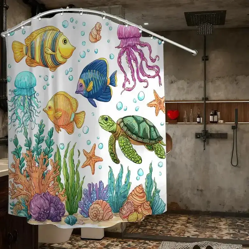 Ocean Explorer Shower Curtain – Fish, Jellyfish & Turtle, 12 Hooks, 70.87×70.87" Kids-Friendly Bathroom Decor
Ocean Explorer Shower Curtain – Fish, Jellyfish & Turtle, 12 Hooks, 70.87×70.87" Kids-Friendly Bathroom Decor