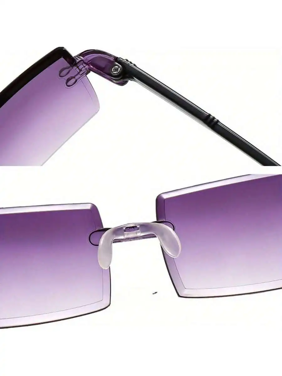 Frameless Edge Square Purple Gradient Lens Sunglasses Lightweight Unisex Street Style
Frameless Edge Square Purple Gradient Lens Sunglasses Lightweight Unisex Street Style