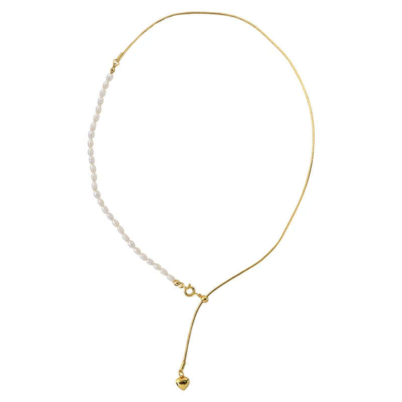Natural freshwater pearl necklace, women's French exquisite love Y-shaped adjustable collarbone chain
Natural freshwater pearl necklace, women's French exquisite love Y-shaped adjustable collarbone chain