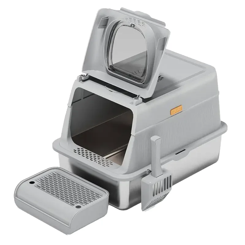 Custom Easy Clean Square Plastic Enclosed Cat Litter Box With 20L Capacity For Cats Of All Sizes
Custom Easy Clean Square Plastic Enclosed Cat Litter Box With 20L Capacity For Cats Of All Sizes