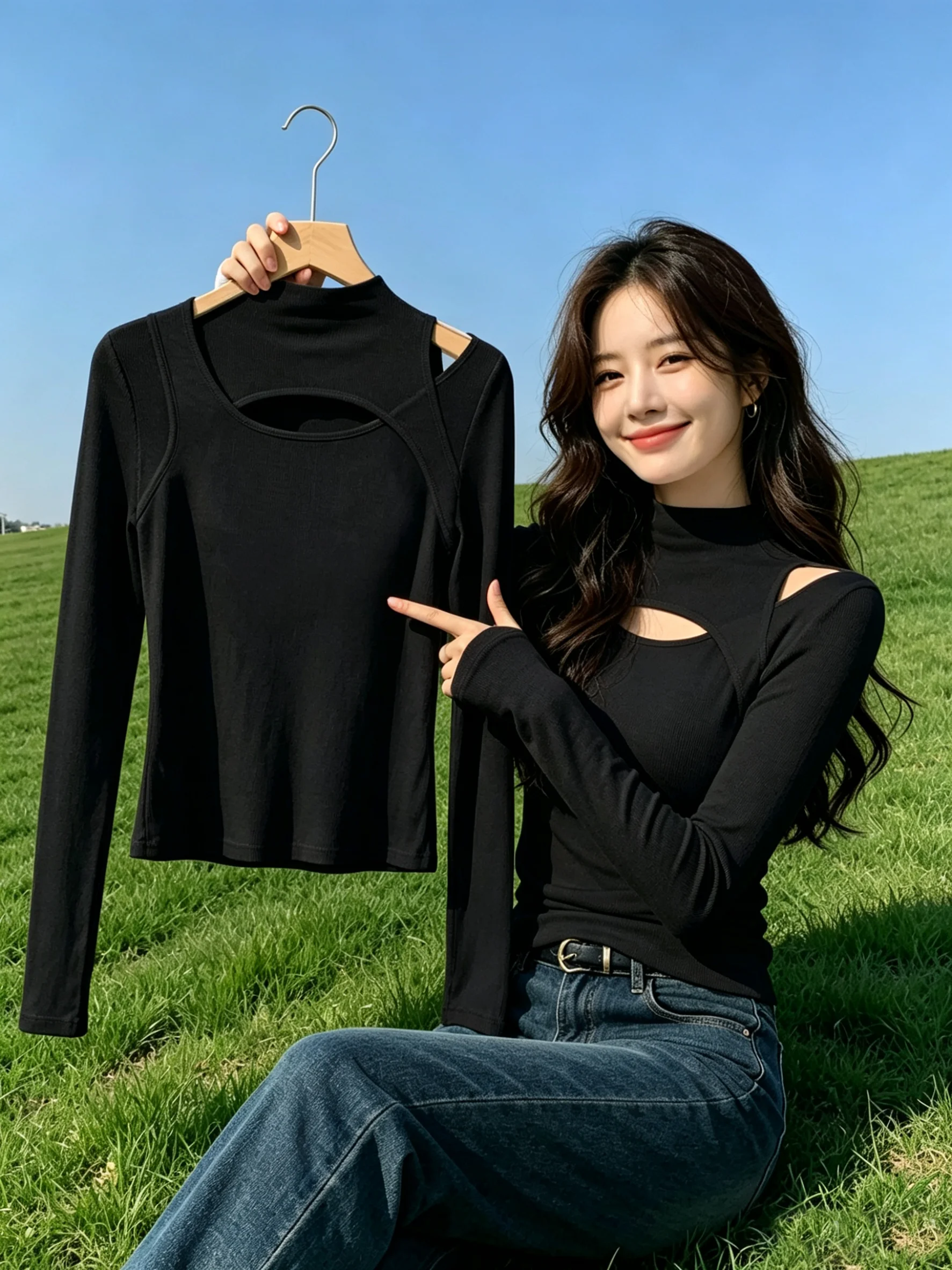 Sexy Hollow out Half High Collar Black Base Shirt Women's Inner Wear Slim Fit Large Size 2026 New Style Simple Style Base Shirt
Sexy Hollow out Half High Collar Black Base Shirt Women's Inner Wear Slim Fit Large Size 2026 New Style Simple Style Base Shirt