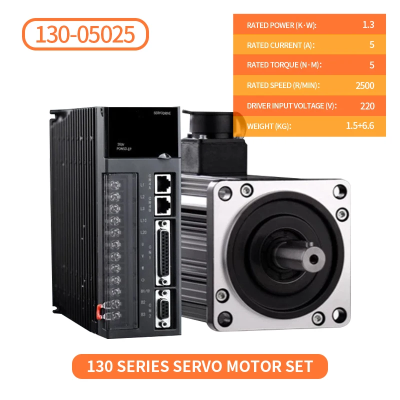 KYDCN AC220V servo motor set servo motor driver 130mm flange 1300W 2500rpm 5nm with driver servo motor a kit for CNC
KYDCN AC220V servo motor set servo motor driver 130mm flange 1300W 2500rpm 5nm with driver servo motor a kit for CNC 