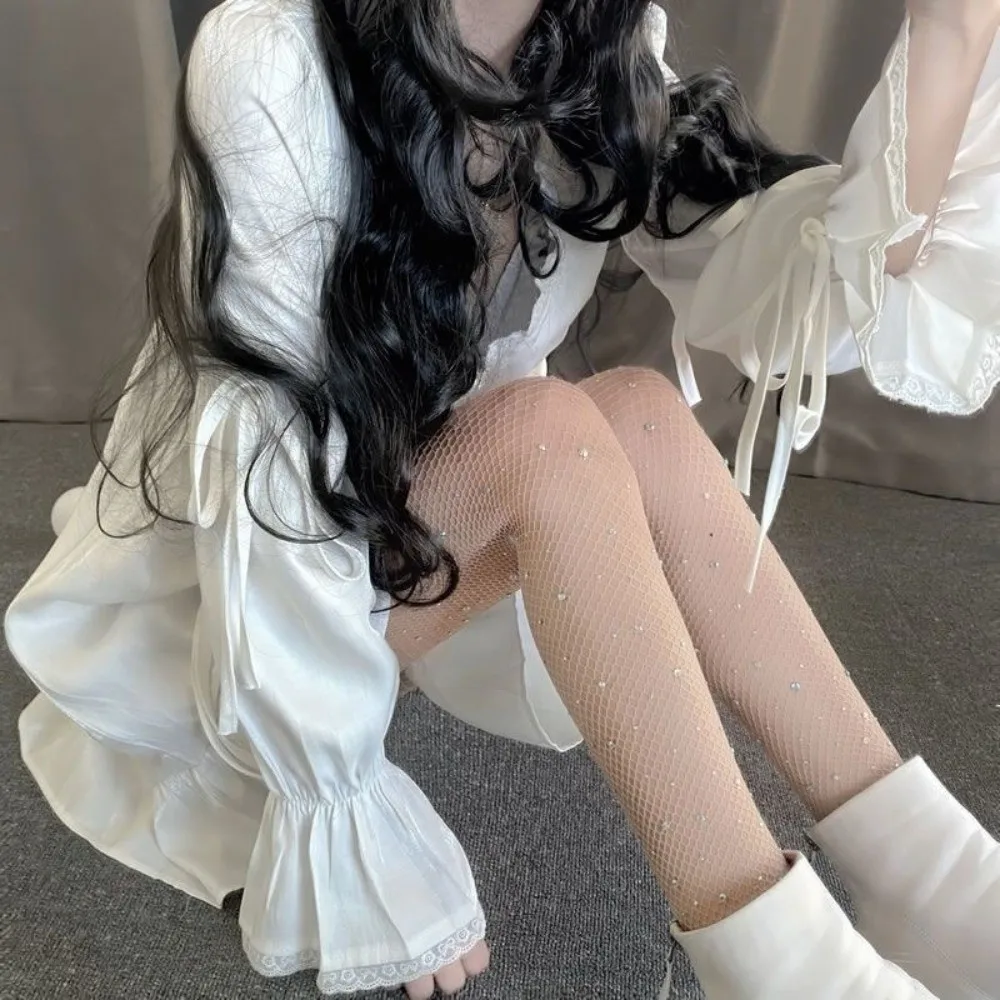 Fashion Shiny Net Rhinestone Fishnet Stockings Glitter Thin Fishnet Tights Hot-drilled Small Mesh Stockings for Women Girl
Fashion Shiny Net Rhinestone Fishnet Stockings Glitter Thin Fishnet Tights Hot-drilled Small Mesh Stockings for Women Girl