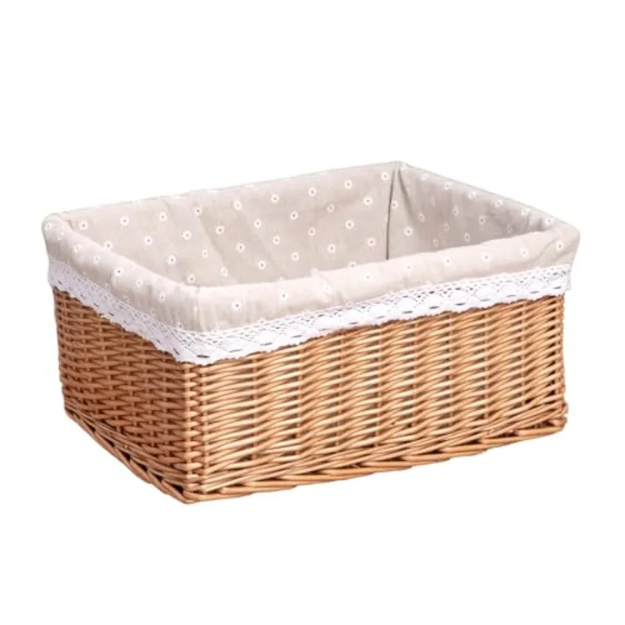 Willow Storage Basket with Linen Liner - 14.96 x 11.02 x 6.69 Inch Handwoven Decorative Bin for Home, Kitchen, Nursery - Rustic
Willow Storage Basket with Linen Liner - 14.96 x 11.02 x 6.69 Inch Handwoven Decorative Bin for Home, Kitchen, Nursery - Rustic