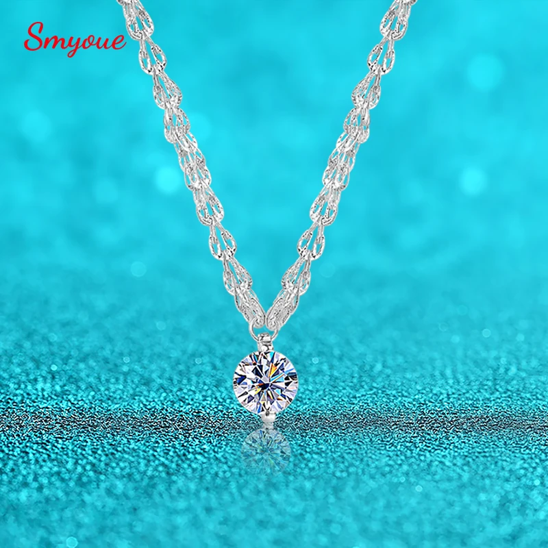 Smyoue 1CT 2CT Round Brilliant Moissanite Necklace for Women Big Chain 100% S925 Sterling Silver Pendant Solitaire Plated 18k
Smyoue 1CT 2CT Round Brilliant Moissanite Necklace for Women Big Chain 100% S925 Sterling Silver Pendant Solitaire Plated 18k