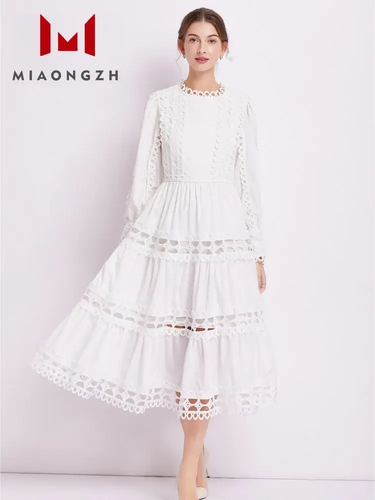 2024 Fashion New Hollow Out Patchwork Lace For Women Round Neck Long Sleeve Elegant High Waist Slim Vintage Holiday Party Dress
2024 Fashion New Hollow Out Patchwork Lace For Women Round Neck Long Sleeve Elegant High Waist Slim Vintage Holiday Party Dress