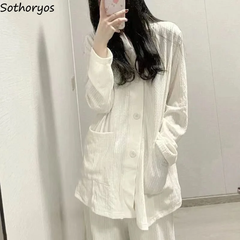 Pajama Sets Women Trendy Autumn Female Sleepwear Casual Tender Homewear Basic V-neck Korean Style Student Light Soft Lounge Soft
Pajama Sets Women Trendy Autumn Female Sleepwear Casual Tender Homewear Basic V-neck Korean Style Student Light Soft Lounge Soft