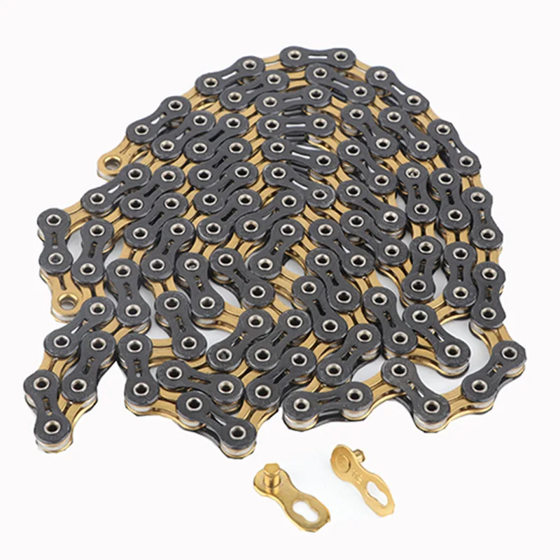 Велосипедная цепь 11-скоростная, черная, с золотым покрытием, полая конструкция, для горных и шоссейных велосипедов, с быстросъемным звеном Magic Link, прочная
Велосипедная цепь 11-скоростная, черная, с золотым покрытием, полая конструкция, для горных и шоссейных велосипедов, с быстросъемным звеном Magic Link, прочная