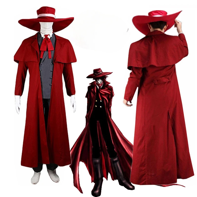 Anime Hellsing Alucard Cosplay Costumes Red Long Coat Hat Gloves Accessories Uniform Sets Men Women Clothes For Halloween
Anime Hellsing Alucard Cosplay Costumes Red Long Coat Hat Gloves Accessories Uniform Sets Men Women Clothes For Halloween